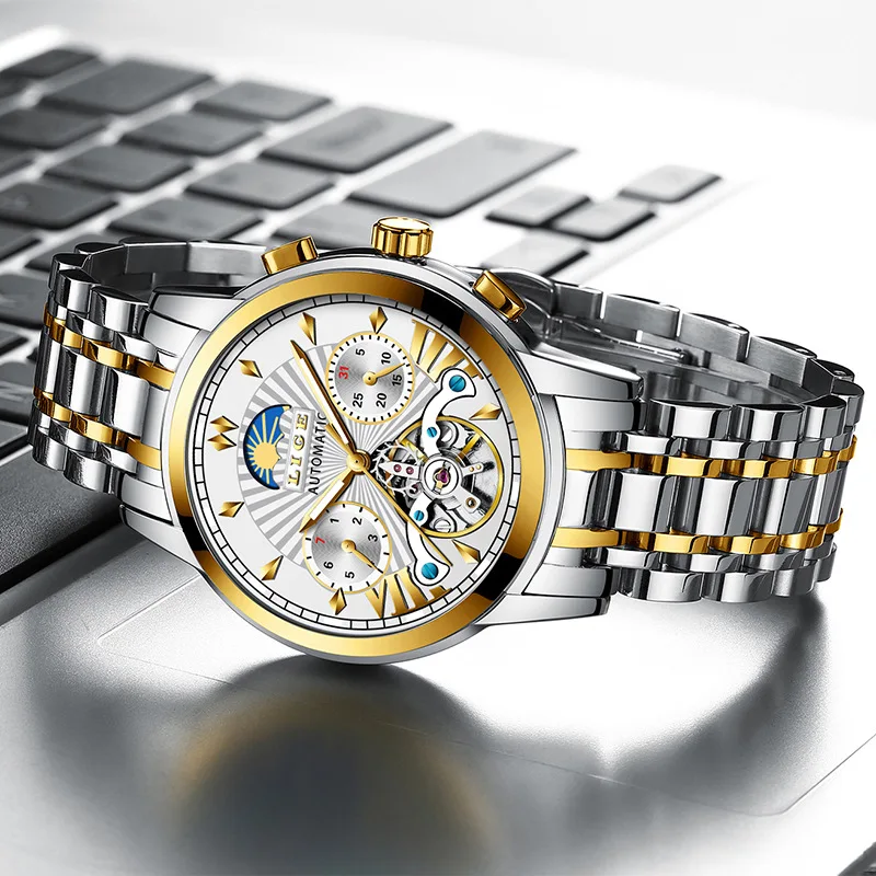 

High-end business waterproof luminous chronograph multifunctional mechanical men's watch