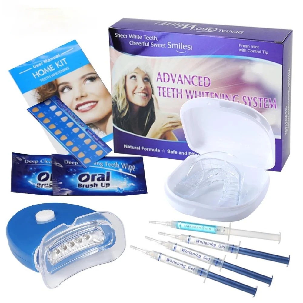 

2021 Teeth Whitening Kit Mouth Tray Gel Strips White Tooth Bleach Oral Hygiene Dental Care Blanqueador 44% Peroxide Dental Care