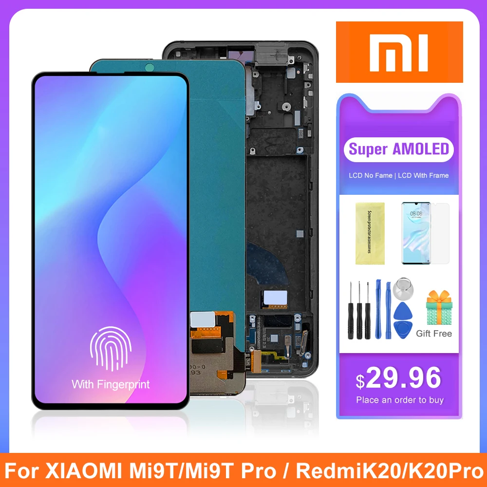 

ЖК-дисплей 6,39 дюймов Super Amoled Mi9T для Xiaomi Mi 9T Pro, ЖК-дисплей с сенсорным экраном и дигитайзером в сборе для Redmi K20 Pro Redmi K20