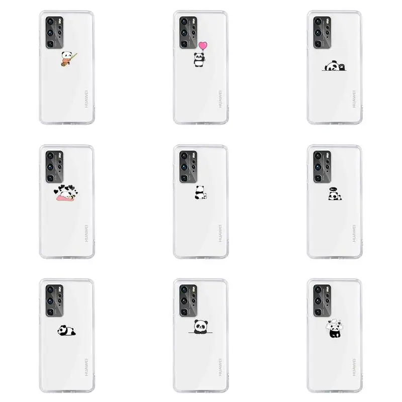 

Panda Cat Dinosaur fashion Phone Case For Huawei P40 P30 P20 Mate Honor 10i 30 20 i 10 40 8x 9x Pro Lite Transparent Cover