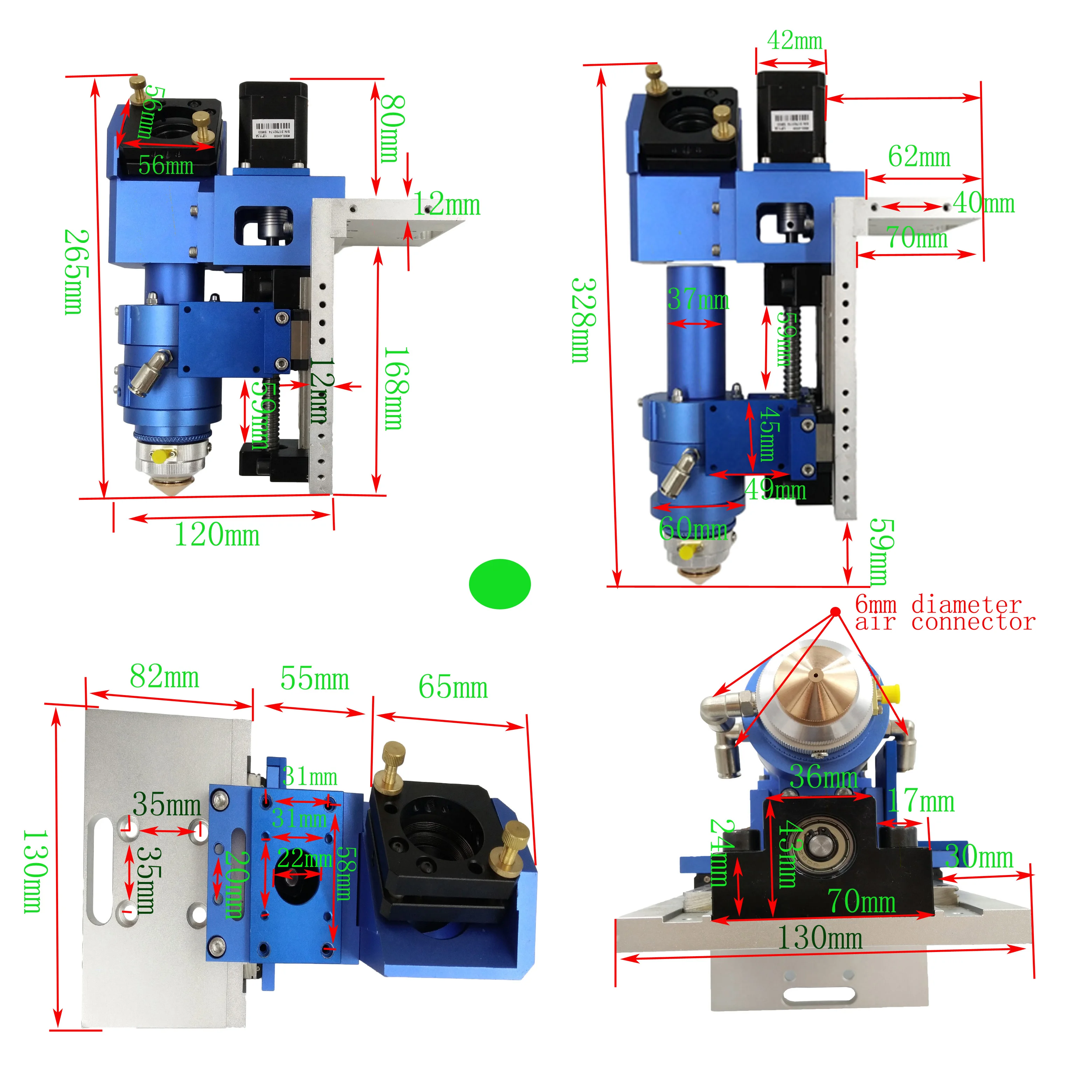 

CO2 laser head for cutting metal and non-metal material 150~500W