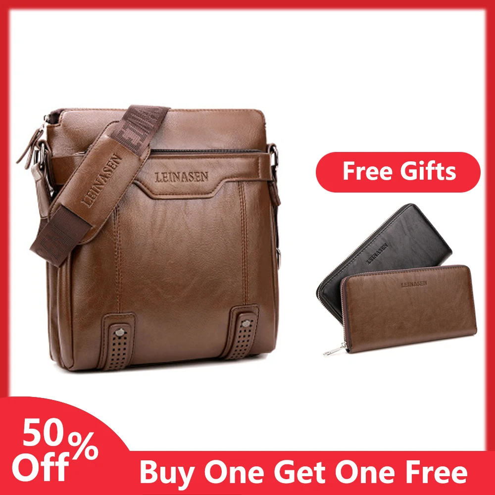

Водонепроницаемая термостойкая мужская кожаная сумка через плечо в стиле ретро, деловая вместительная сумка-мессенджер, модная мужская че...