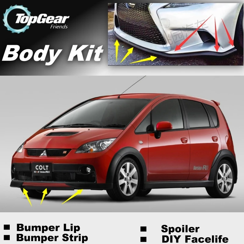 Дефлектор губ на бампер для Mitsubishi Colt юбка переднего спойлера ДЛЯ TopGear Friends тюнинга