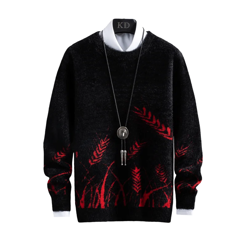 

2020 Autumn and Winter New Artificial Mink Fur Sweater Men 's Trendy Personalized Sweater Thickened Autumn Clothes Sweater