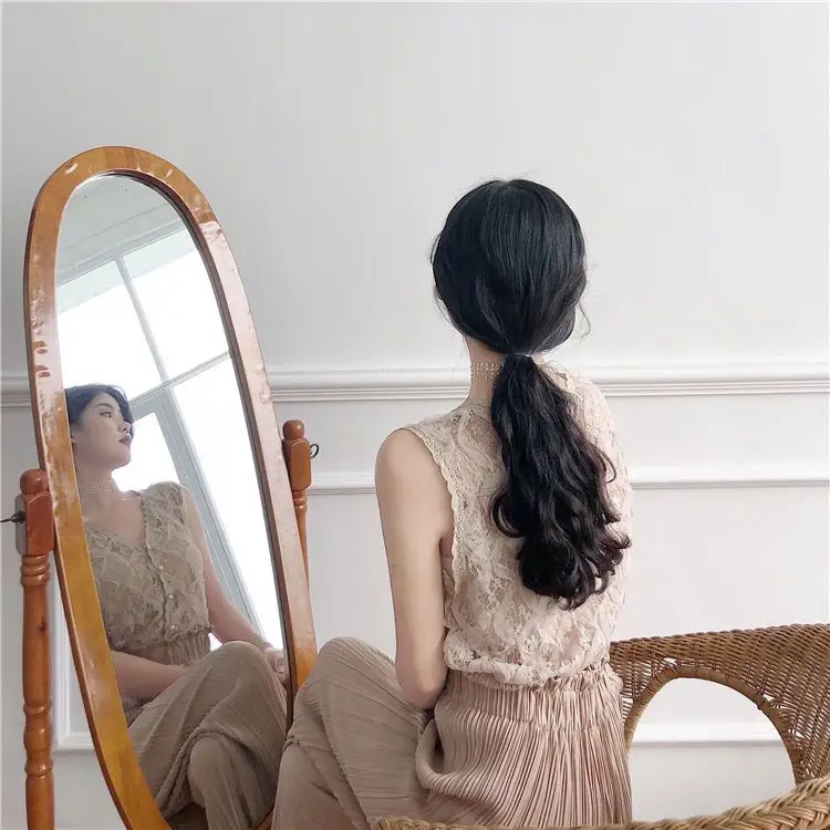 2020 новое летнее женское кружевное Блузы без рукавов Топы + свободные широкие