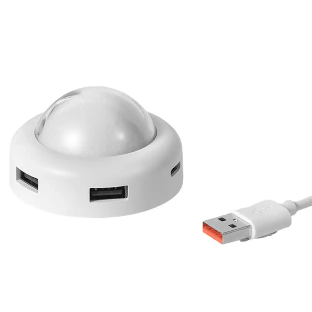 

Mini 4 USB Ports Hub Extension Cable Splitter High Speed Transmission with LED Night Light for Computer Mobile Phone