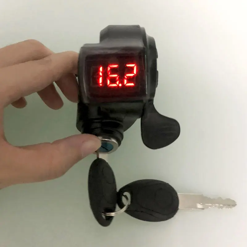 

Droppinship E-bike Throttle with LCD Display Electric Scooter Handlebar Black Throttle Grips