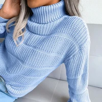 womens sweater elegant winter long sleeve turtleneck tops pullover 2022 female solid white pink blue knitted pullovers jerseys