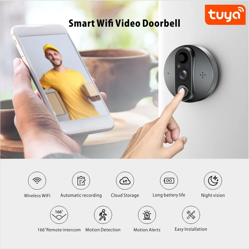 

4.3 Inch Screen Wi-Fi Intercom Ip Tuya Vedio Doorphone Ring Wireless Home Security Video Door Bell Doorbell With Monitor Camera