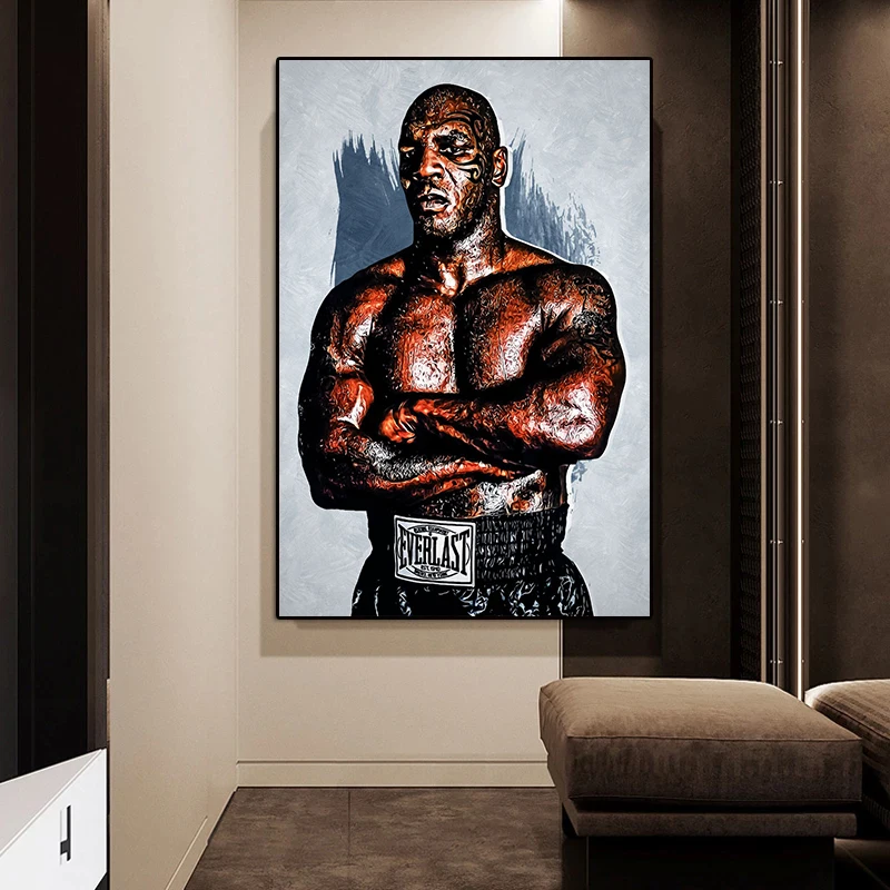 Майк Тайсон боксер искусство бокс портрет картины маслом на холсте плакаты и