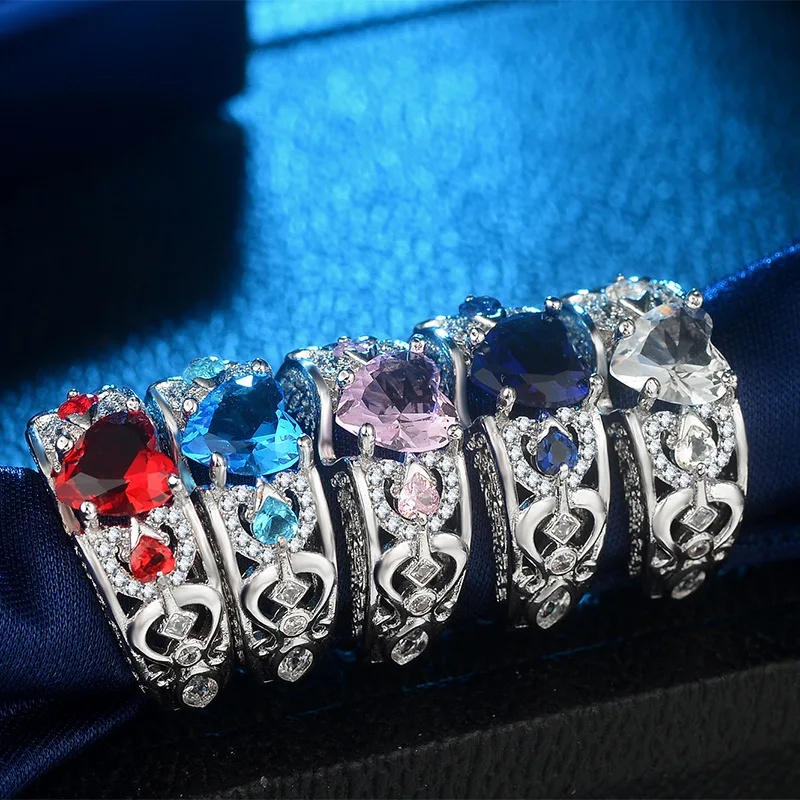 Кольцо женское из серебра 925 пробы с сердцем | Украшения и аксессуары