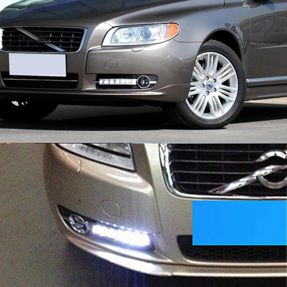 Автомобильный мигающий 2шт для Volvo S80 2009 2013 светодиодный DRL дневные ходовые огни