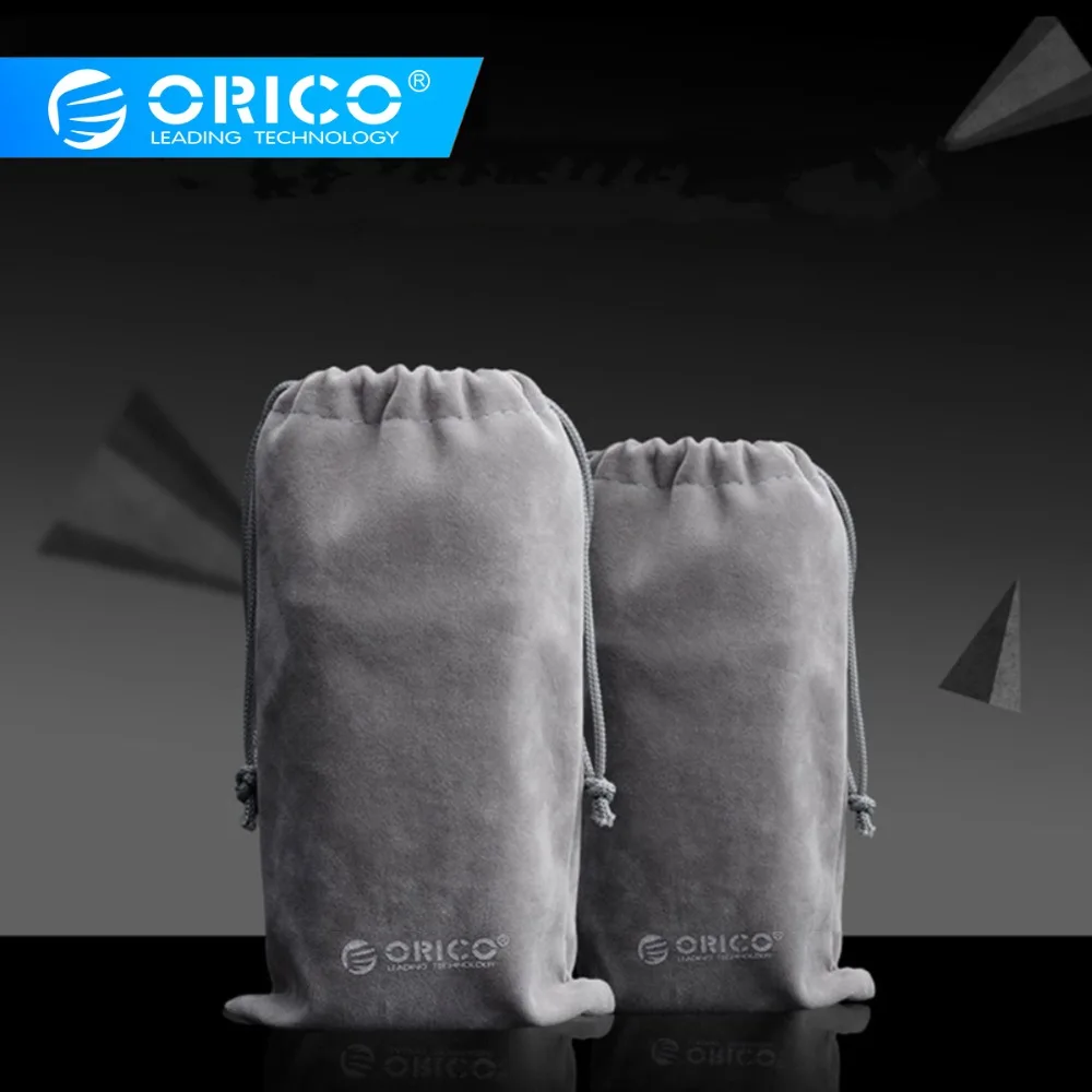 ORICO Телефон хранения бархатный мешок хранения для USB зарядное устройство/USB кабель/power Bank/телефон и многое другое серый цвет