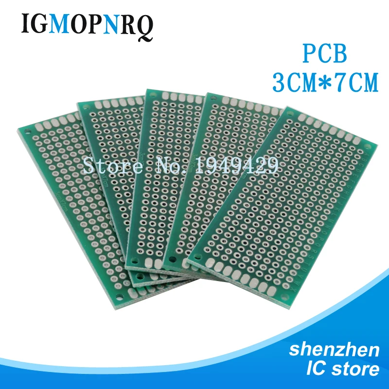 5 шт. Двусторонняя Прототип PCB 3*7 см diy Универсальный печатные платы