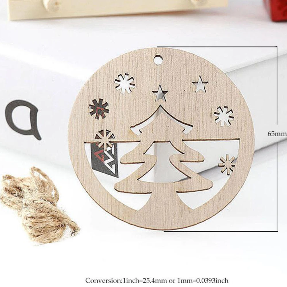 10 шт. декоративные деревянные украшения для новогодней ёлки | Дом и сад