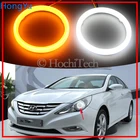 Хлопок горки светодиодный Белый Янтарь ангельские глаза гало кольца DRL сигнал поворота светильник для Hyundai Sonata i45 2009 2010 2011 2012-2014