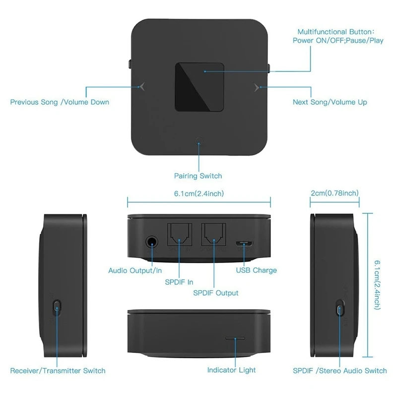 BT4852 Bluetooth 5 0 беспроводной передатчик приемник CSR8670 2 в 1 BT o адаптер 3 мм SPDIF для