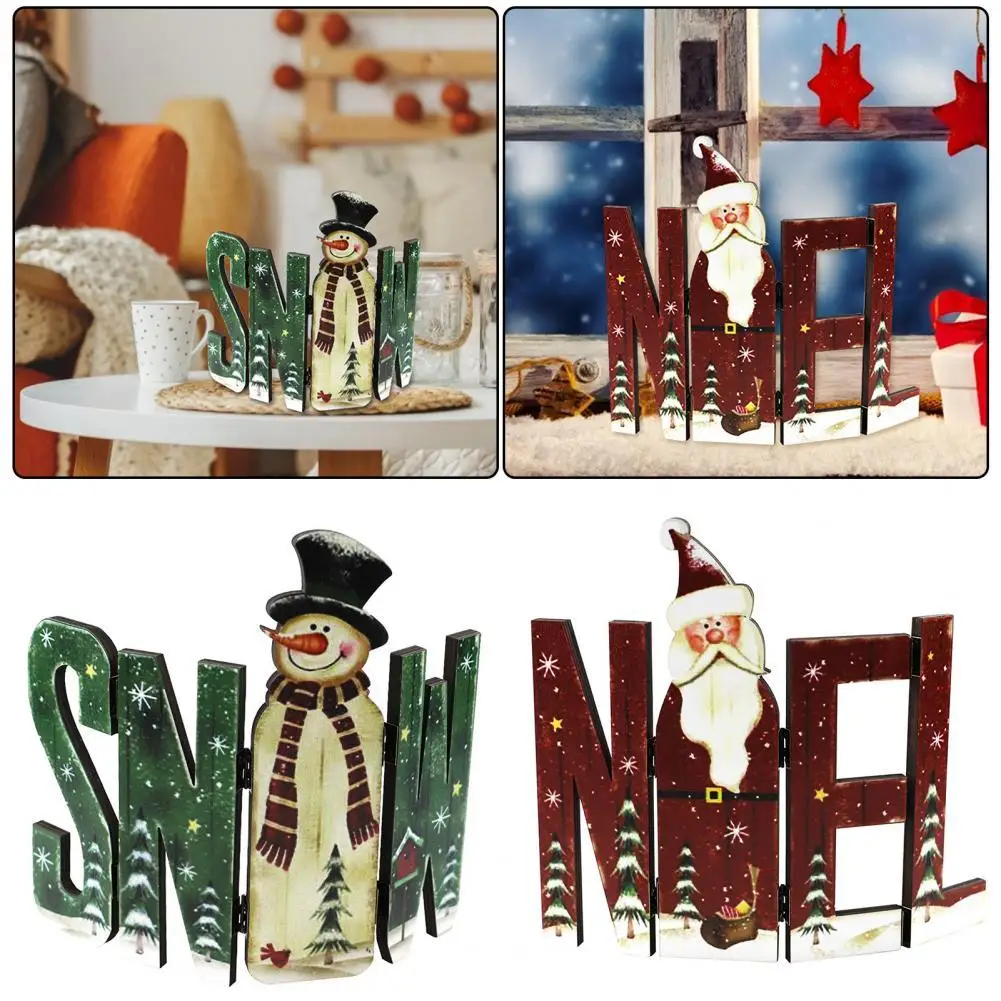 

Wooden Christmas plaque Creative eye-catching universal Christmas plaque Snowman decoration plaque Santa Claus shop decoration