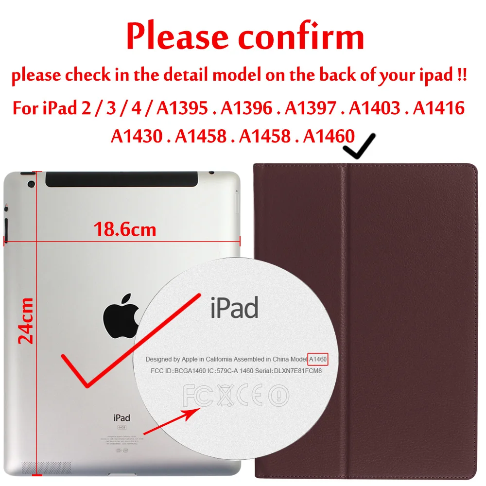 Деловой откидной Чехол для ipad 2/ipad 3/ipad 4 смарт-подставка держатель для ipad 2/ipad 3/ipad 4 Магнитный Авто Пробуждение сна чехол - Цвет: Brown