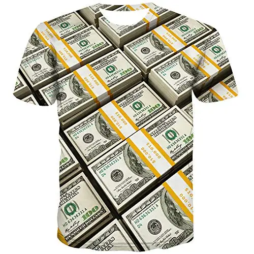 

100 Dollar Bill Money Shirts for Men Women Kids Unisex Short Sleeve T Shirt