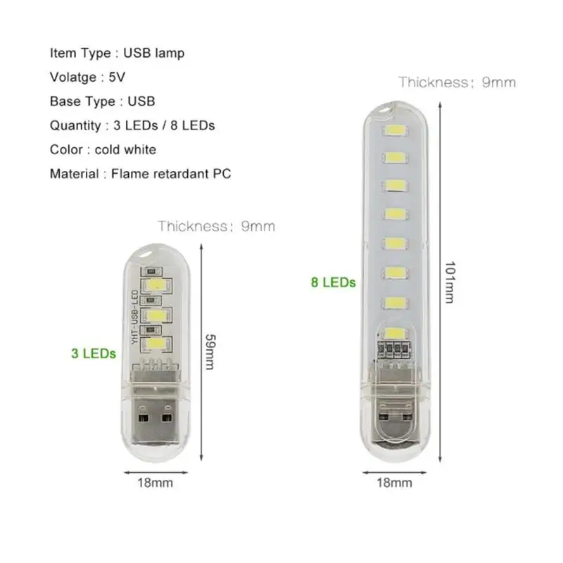 

3LED 8LED USB 5V