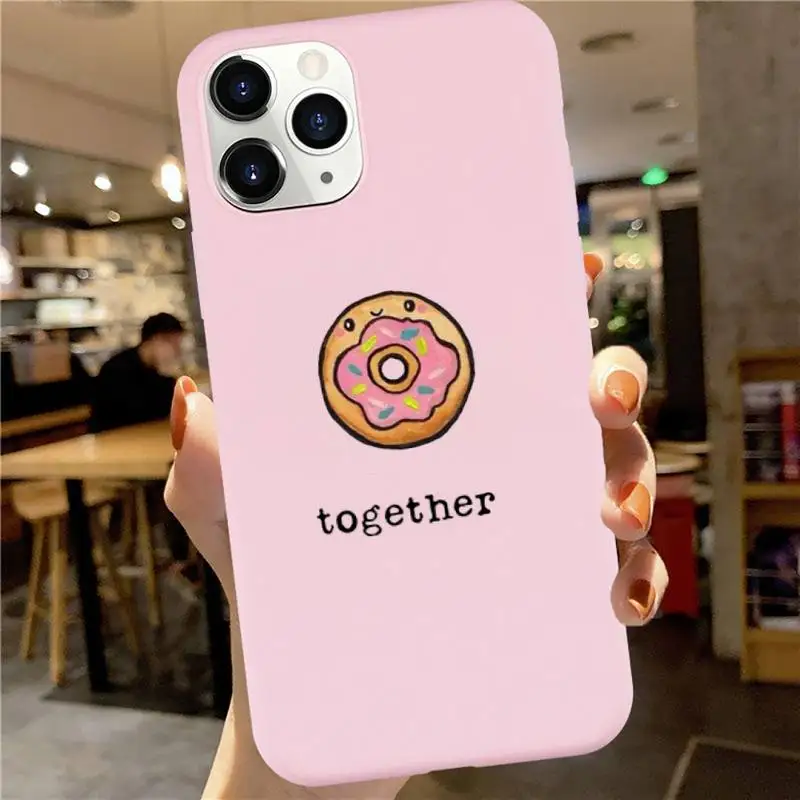 

Cute Milk Biscuits BFF Couple luxury Phone Case shell Candy Color for iPhone 6 7 8 11 12 s mini pro X XS XR MAX Plus