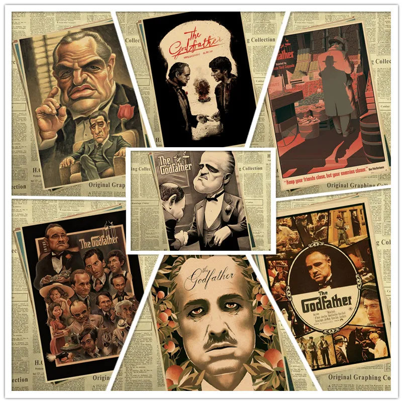 Крестный отец постер фильма комплект крафт Бумага кафе бар ретро плакат