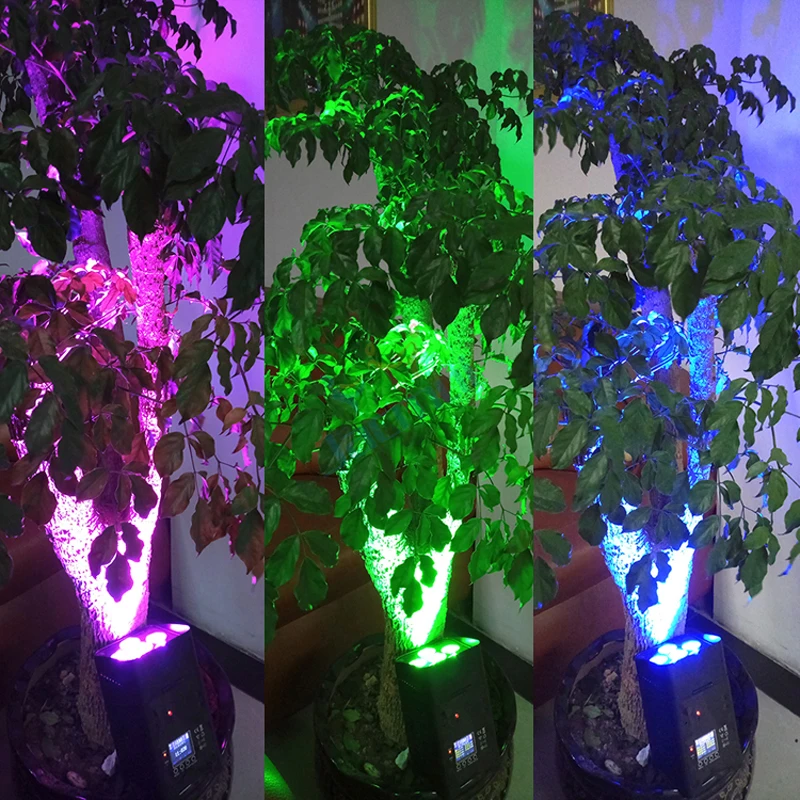 4 шт./лот светодиодный светильник на батарейках 6 шт.* 6 Вт RGB 6в1 светодиодный светильник с эффектом мытья 6/10 каналов Dmx сценический светильник для мероприятий