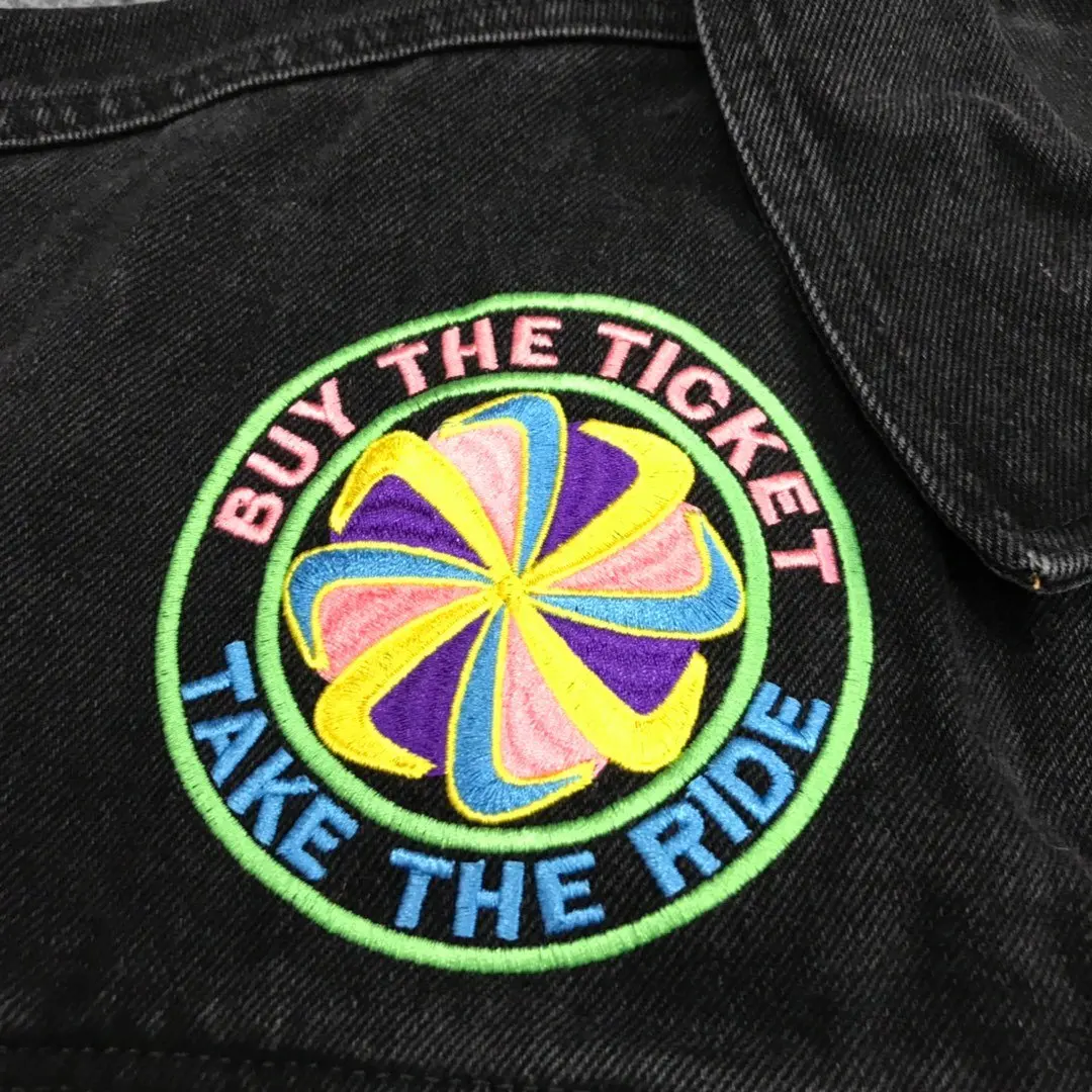 

2020FW Travis Scott Astroworld Embroidery Denim Jacket Women Men Hiphop Streetwear TS Buy The Ticket Denim Jacket And Coats Men