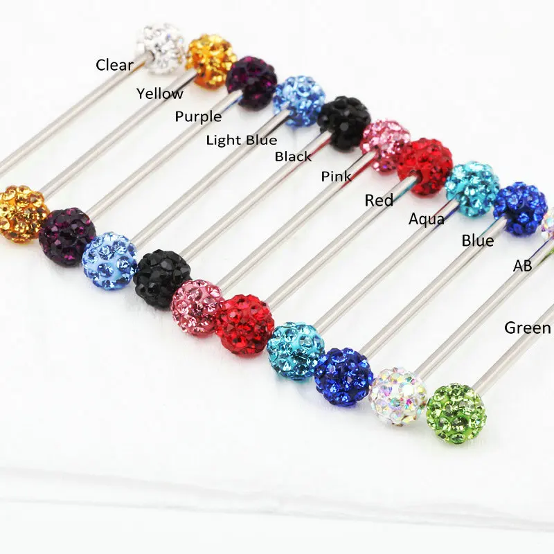 1 шт. Хрустальная Промышленная Штанга прямая из нержавеющей стали серьги для