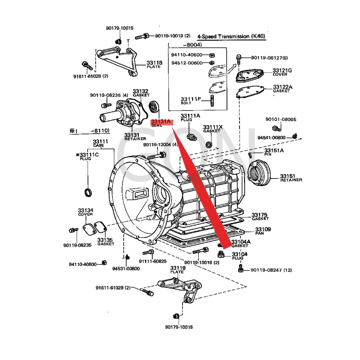 Oil seal (for transmission front bearing retainer) 1979-Toy ota SPR INT ERC ORO LLA CAR INA CEL ICA transmission front oil seal