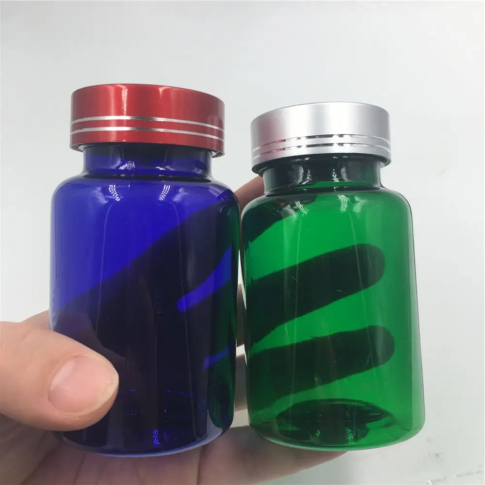 

60ML 120ml Green Blue Brown Pill Plastic Packing Bottles Powder Sample Empty Organizer Cosmetic Containers 50 Pcs Free Shipping