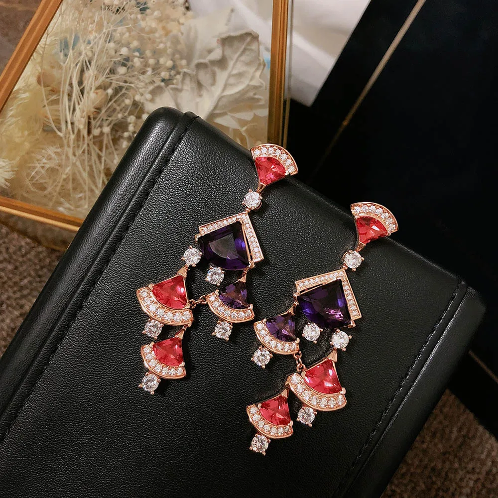 Hezekiah fan earrings high quality Aristocratic temperament ladies Prom party | Украшения и аксессуары