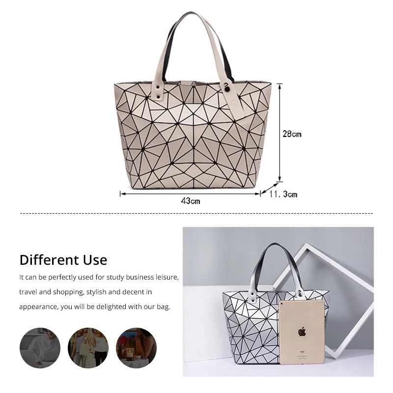 Женская сумка-тоут из ПУ кожи с геометрическим рисунком |