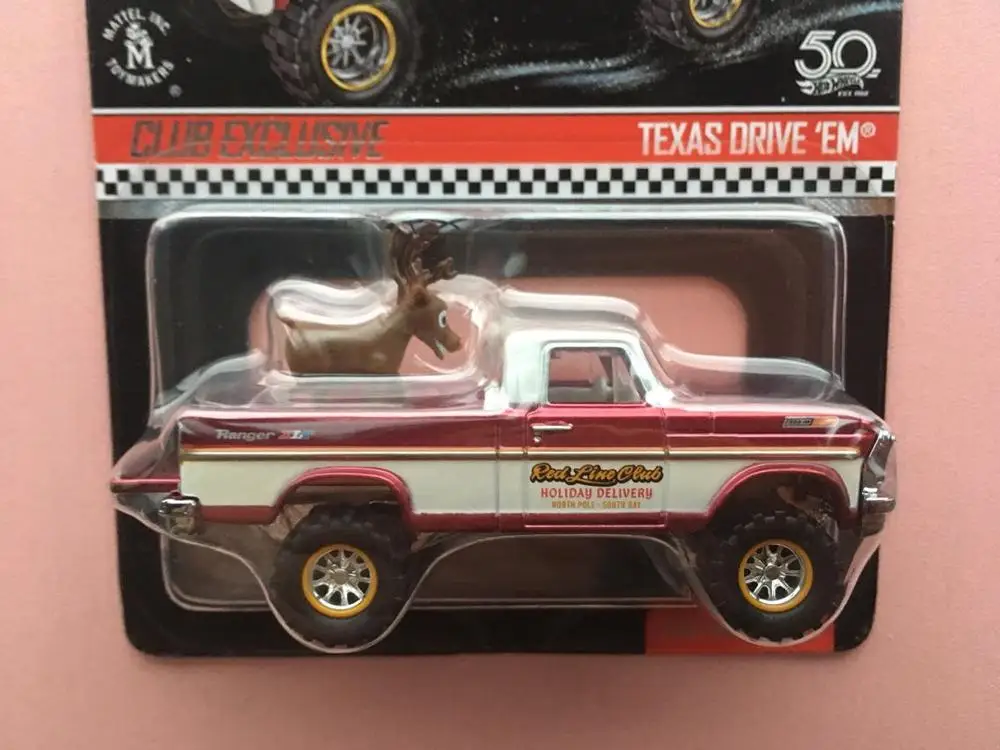 Автомобиль Hot Wheels 2018 Red Line Club TEXAS DRIVE эксклюзивная Рождественская Коллекционная