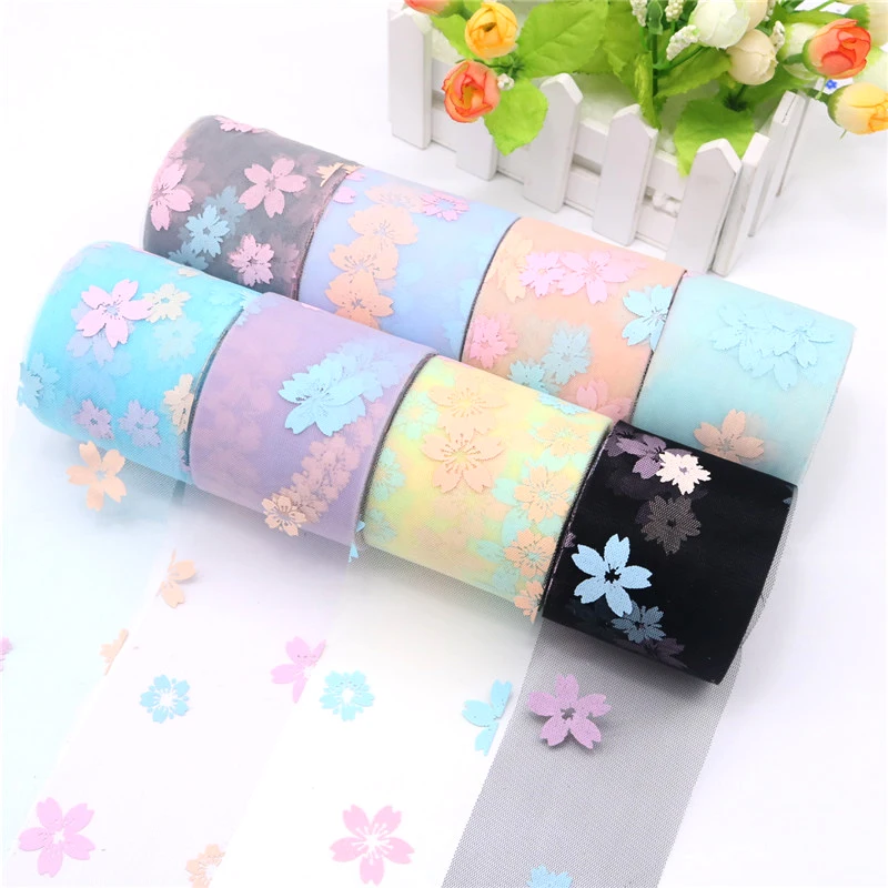 

Красивые фатиновые платья-пачки Красочные вишня в цвету печатные сетки лента 6 см 25 ярдов ткань органза DIY повязка на голову туфли-лодочки дл...