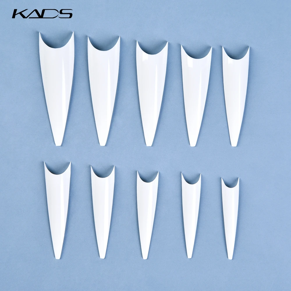 Бесплатная доставка 500 шт. Долго Французский Стилет Совет Ясно Натуральный Белый