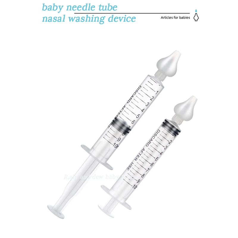 Limpiador Nasal para beb&eacute;, tubo de aguja para cuidado del beb&eacute;, aspirador Nasal, jeringa para lavar la nariz, 2 piezas-3