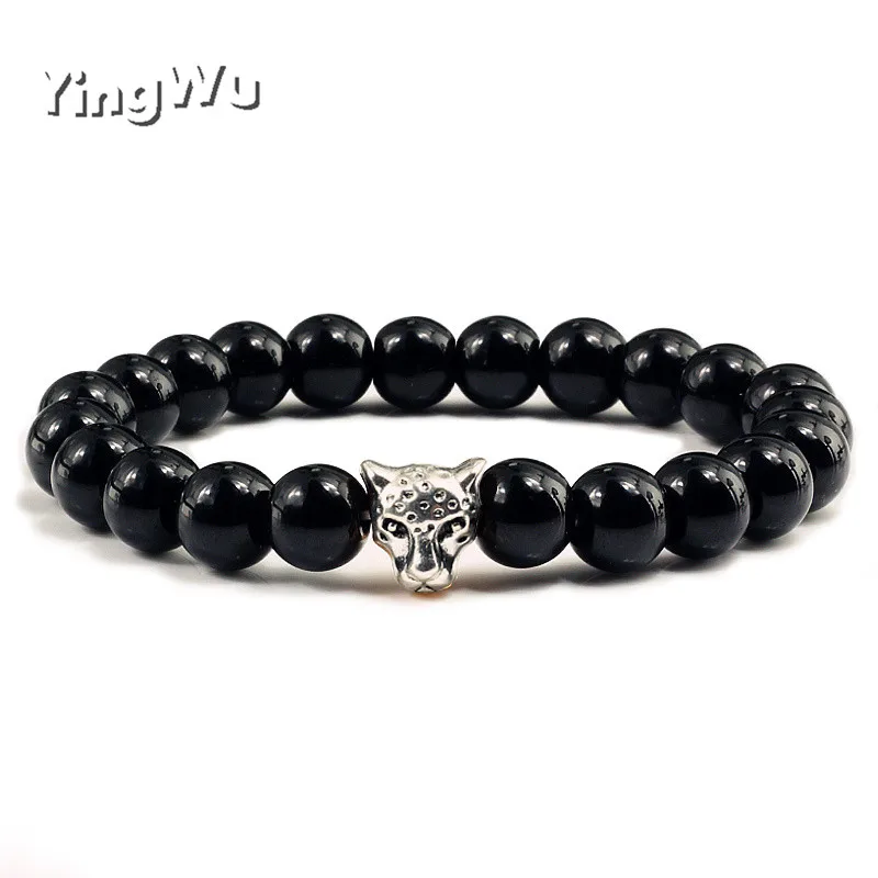 Браслет Yingwu бирюзовый натуральный матовый камень бисер эластичность цепочка