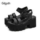 Женские босоножки на платформе Gdgydh, черные, на блочном каблуке, с пряжкой, для лета, 2021