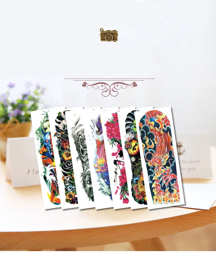 

Waterproof Temporary Tattoo Sticker Flower Arm Tattoo Full Arm Large Size Sleeve Tatoo Fake tatto for men women