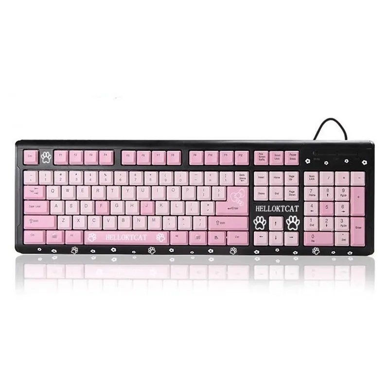 

Keyboard USB Wired Ultra-Thin Cute Cartoon for Home Office Laptop Computer Universal