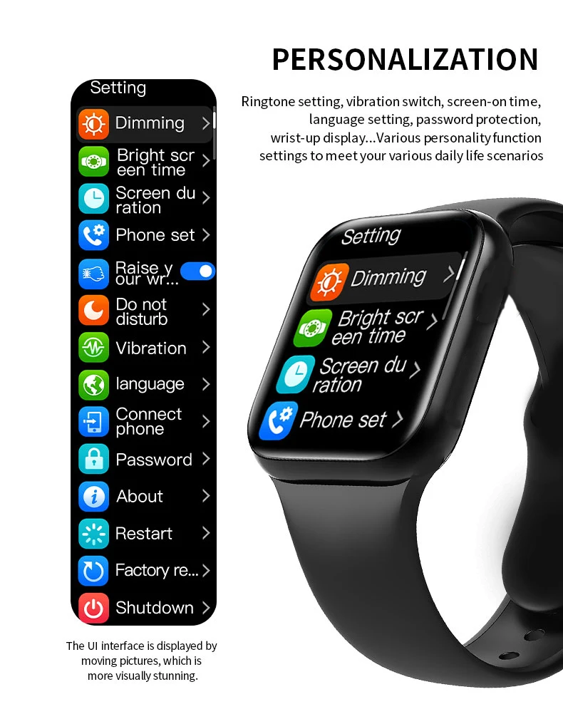 

HW12 Smart Watch Series 6 Full Screen Bluetooth Call Music Play Smart Bracelet For Android Apple Smart Phone PK T500 T600 W26 X1
