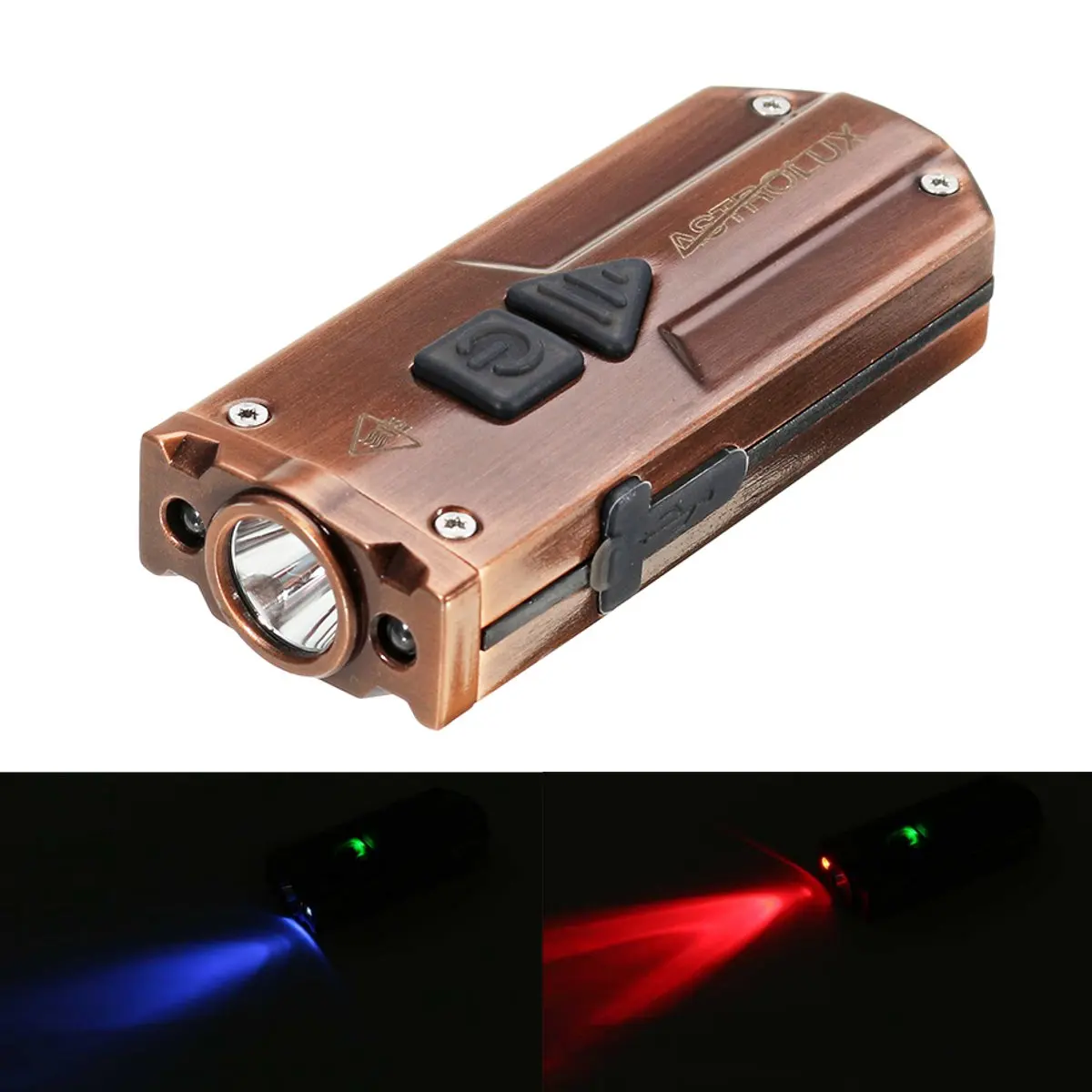 Светодиодный мини брелок из нержавеющей стали Astrolux K1 бронзовый светильник 350 лм с