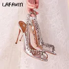 Роскошные Дизайнерская обувь для женщин элегантные свадебные туфли с открытым носком пикантные женские туфли-лодочки из ПВХ без застежки на тонком каблуке размеры 34-45