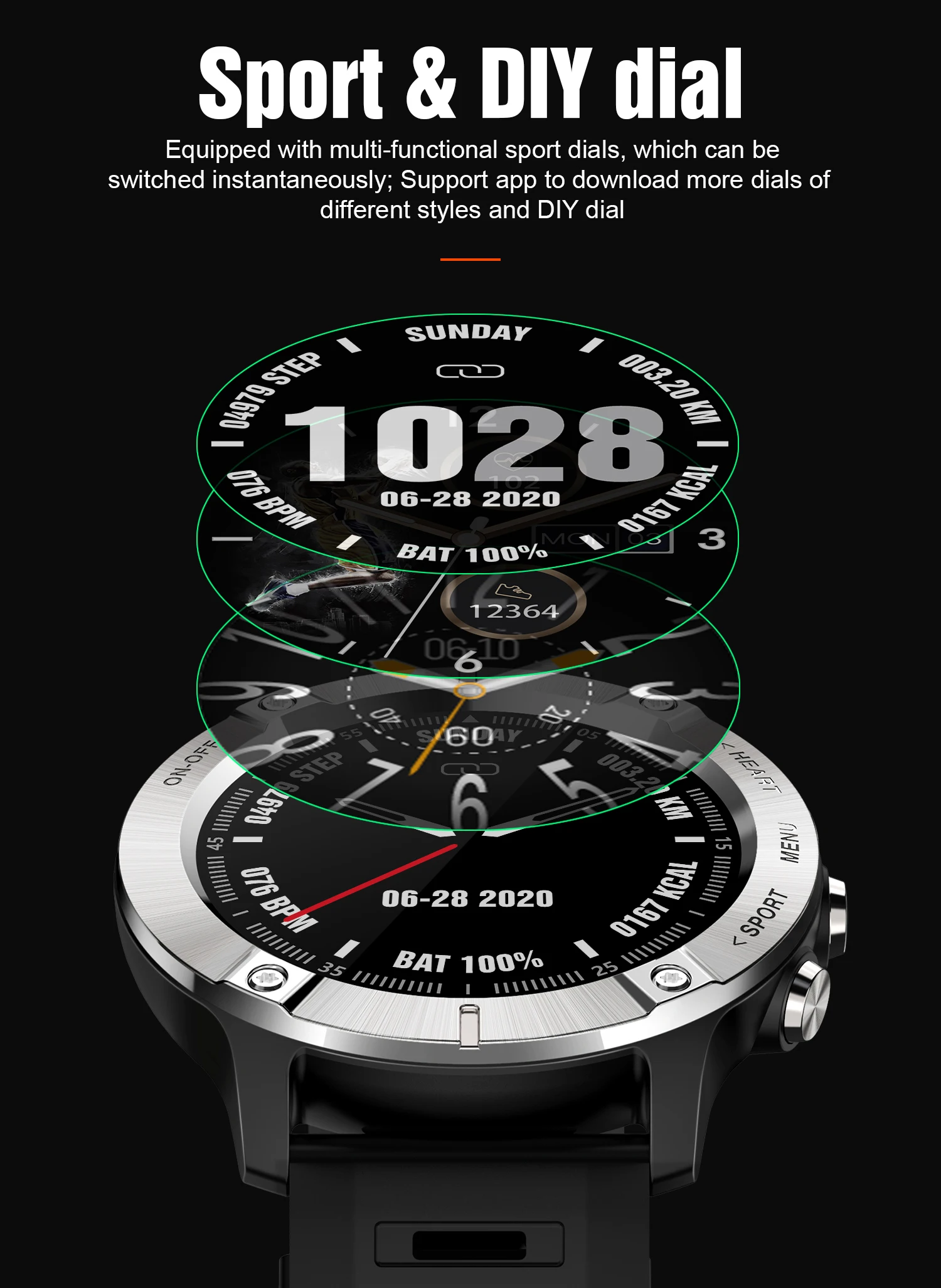 Мужские Водонепроницаемые Смарт-часы с пульсометром 5 атм | Электроника