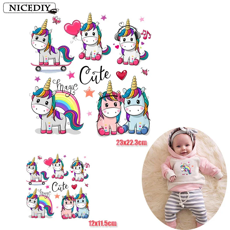 Nicediy мультфильм животных нашивка единорога гладить на патчи для одежды