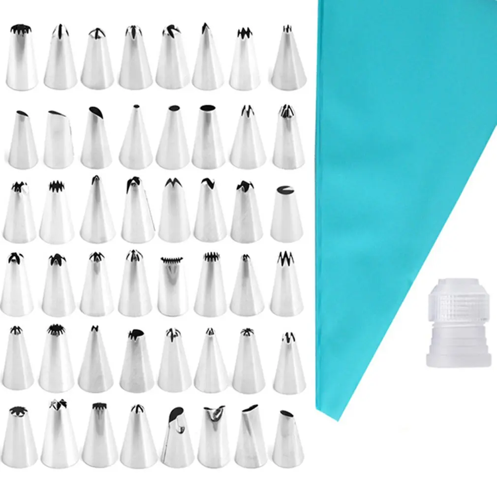 

Hot48 головок из нержавеющей стали насадка для декорирования торта EVA Milking Bag портативный цветок рот помадка крем торт форма кухонные инструме...