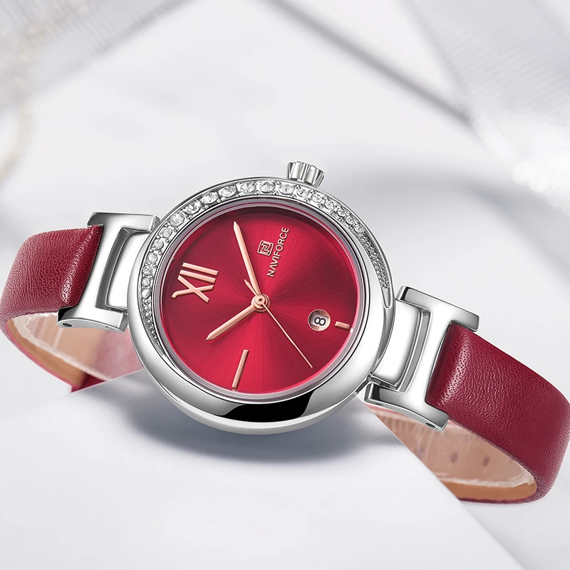 NAVIFORCE часы женские роскошные брендовые для женщин нарядные кварцевые наручные