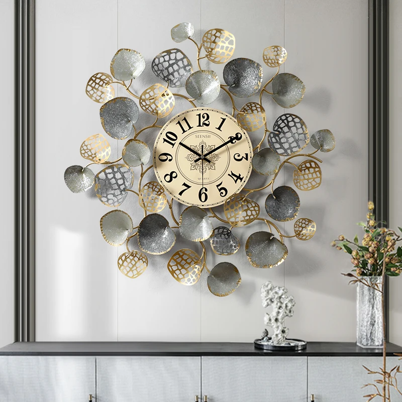 Европейские кованые Wutong листья декоративные часы настенные гобелены для дома